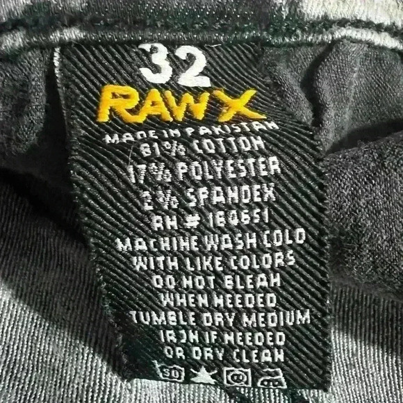 Raw X Mens Jeans Size 32x31 Skinny Fit Distressed Grunge Hip Hop B0061 - Picture 6 of 12